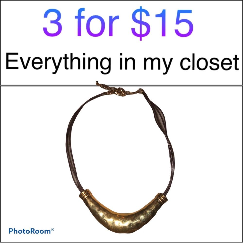 MUST BUNDLE Joan Rivers Gold & Brown Cord Necklace